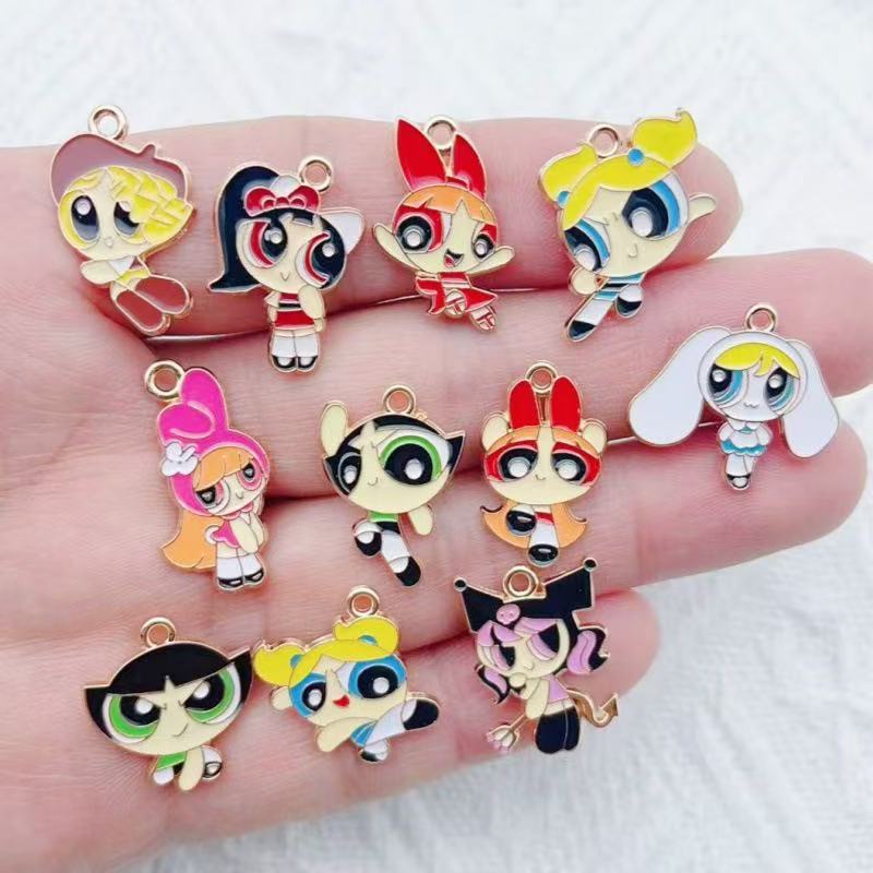 Jewelry & Watches Vitopoulos Reviews - 10pcs Alloy Oil-Dripping Cartoon Girl Pendant,