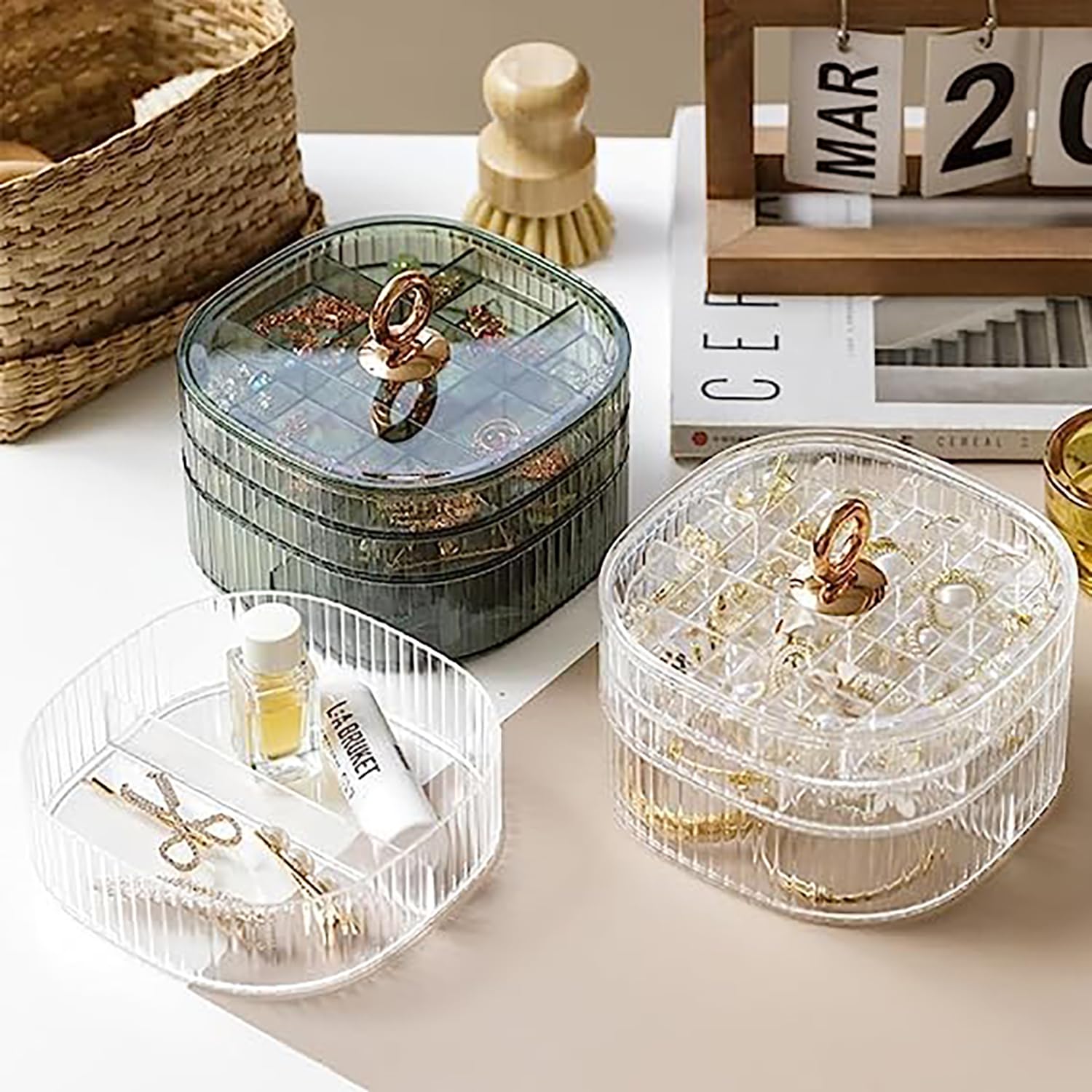 Jewelry & Watches Vitopoulos Reviews - Transparent Jewelry Box 3-Layer Stackable Case