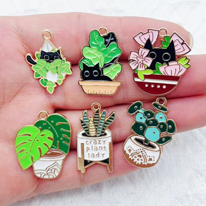 Jewelry & Watches Vitopoulos Reviews - 10pcs Cactus Plant Oil Drop Alloy