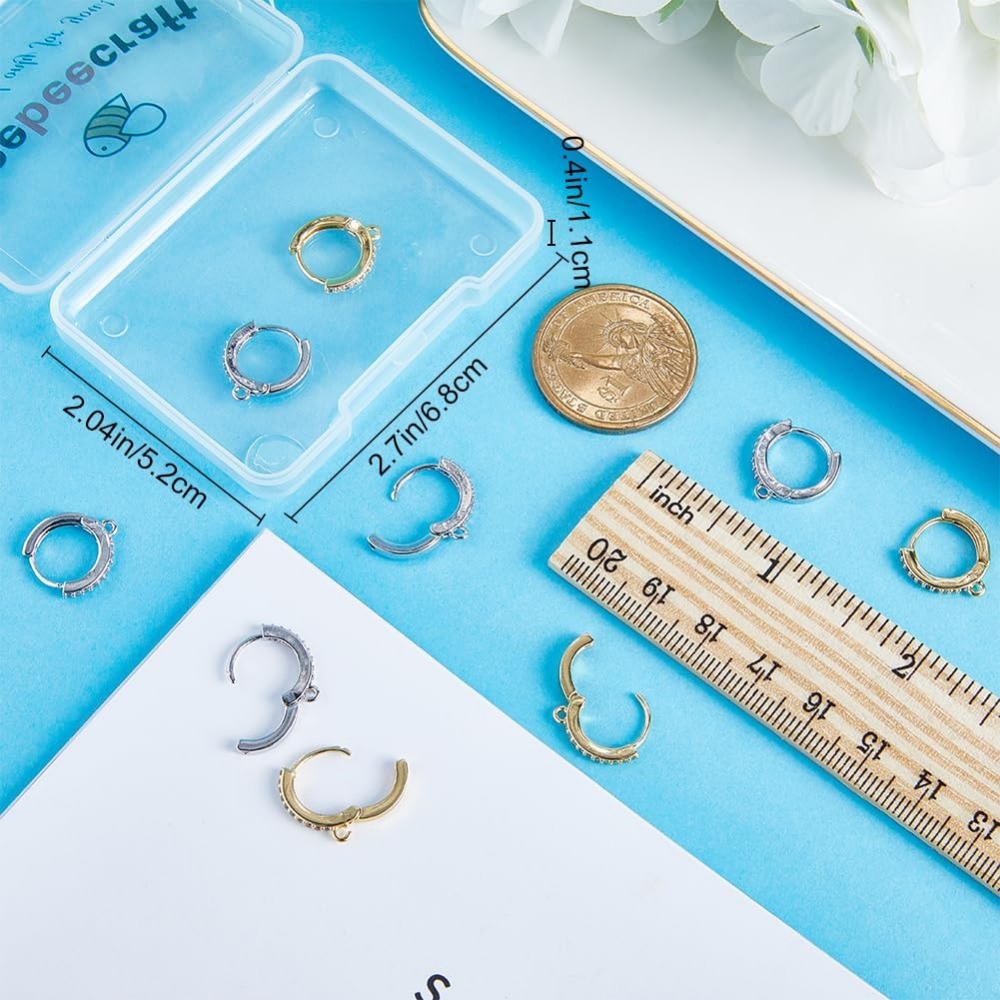 1 Box 12Pcs Round Leverback Ho - Gold Plated Ring ulasan dan harga