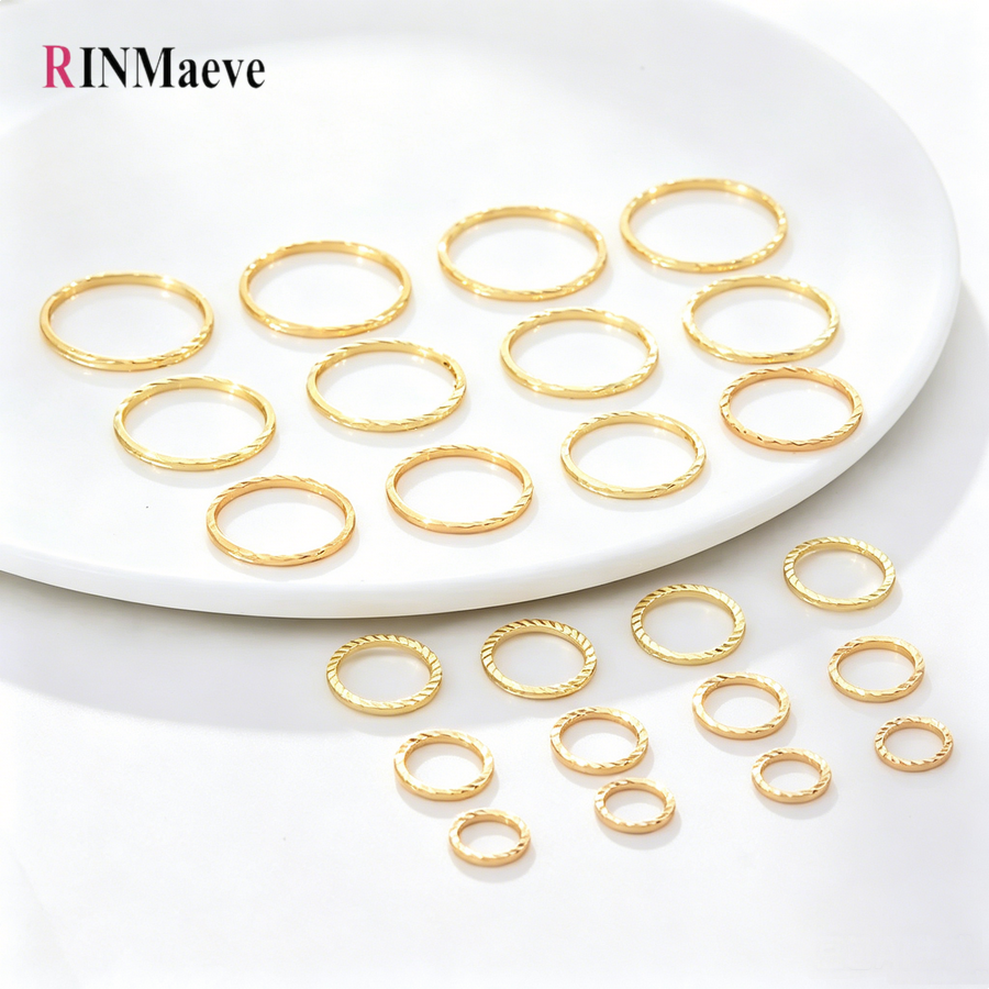 20PCS 10MM 12MM 18MM 14K Gold  - Gold Plated Ring ulasan dan harga