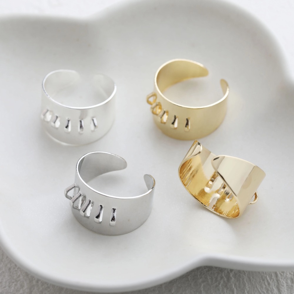4PCS Brass Ring Settings with  - Gold Plated Ring ulasan dan harga