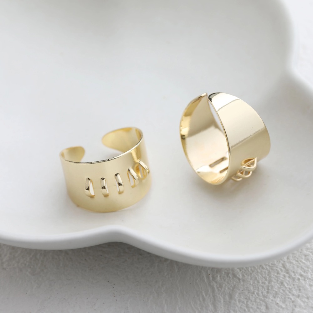 4PCS Brass Ring Settings with  - Gold Plated Ring ulasan dan harga