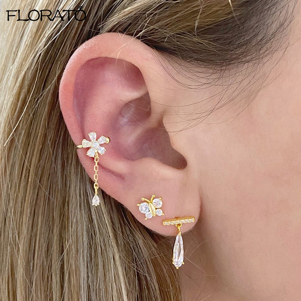 1PCS 18K Gold Earings Clip on  - Ear Cuff No Piercing ulasan dan harga