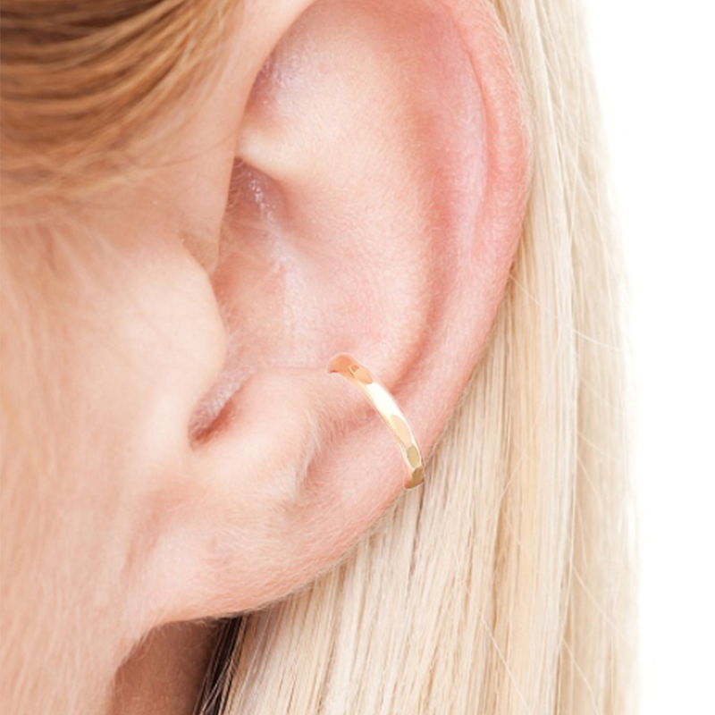 925 Silver Ear Clip 14K Gold F - Ear Cuff No Piercing ulasan dan harga