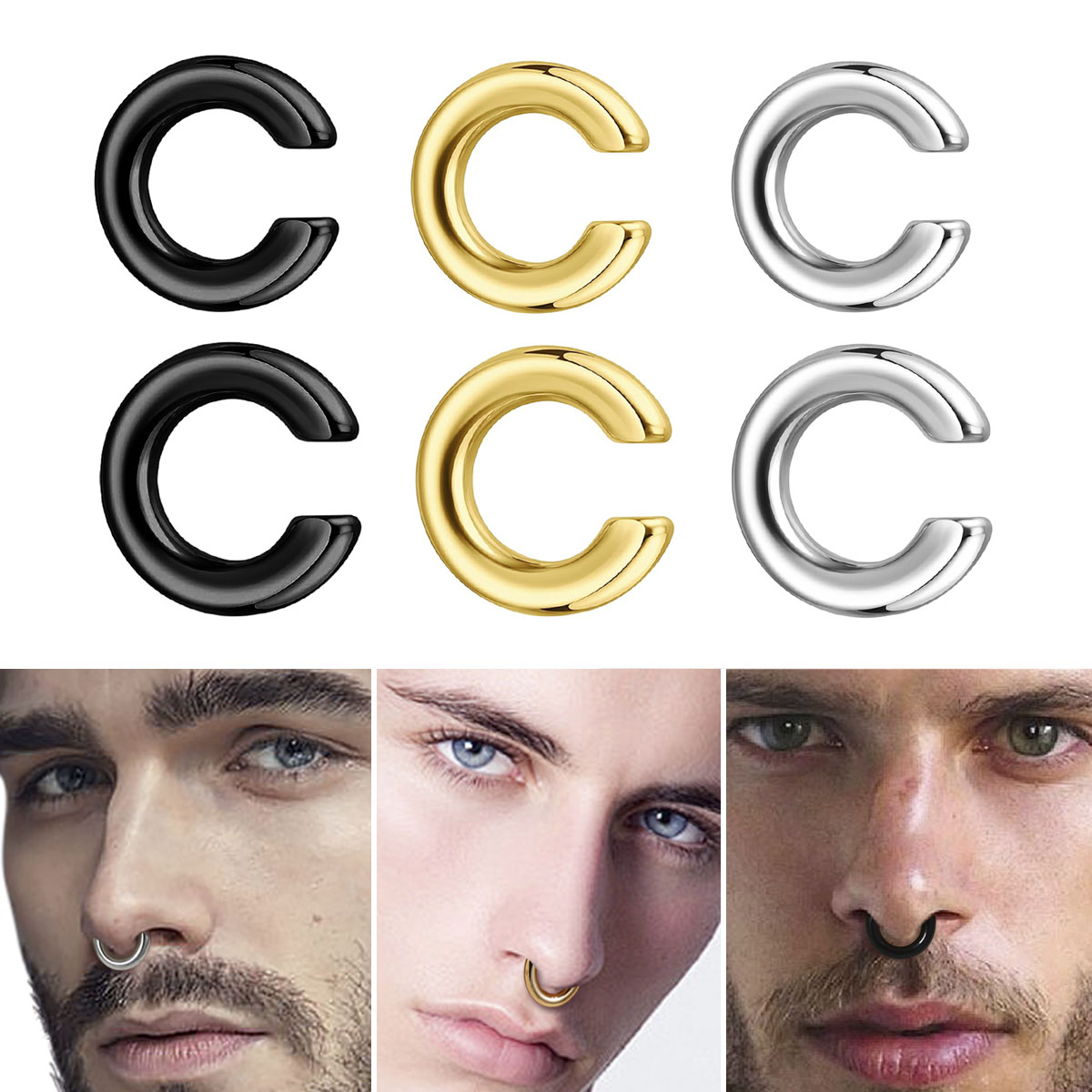 1pc Exaggerated c-Shaped Non-P - Ear Cuff No Piercing ulasan dan harga