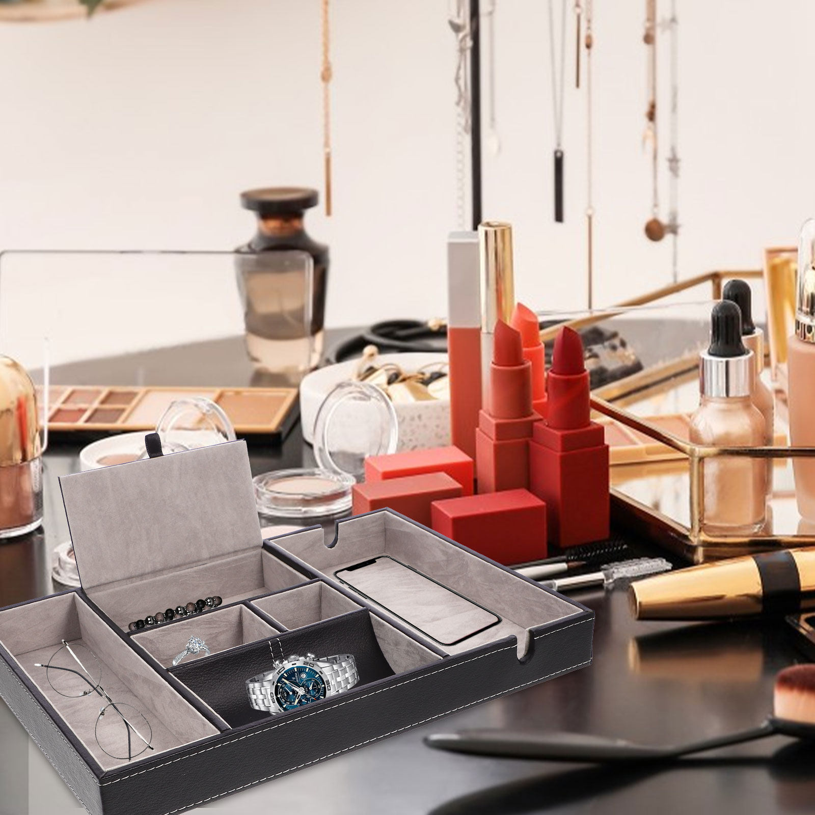 Multi-Grid Jewelry Storage Cas - Jewelry Watches & Accessories ulasan dan harga