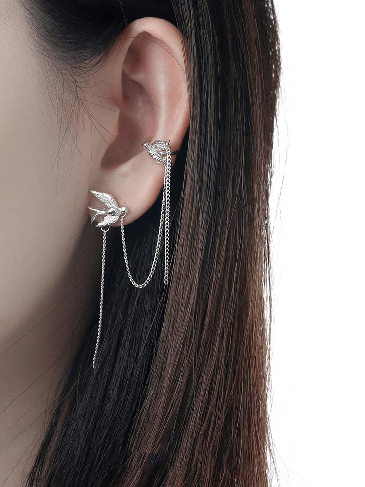 F.I.N.S Bird-Shaped S925 Sterl - Ear Cuff No Piercing ulasan dan harga