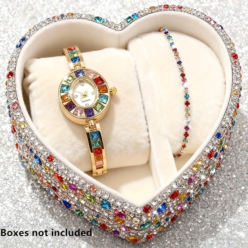 2pcs Elegant Colorful Rhinesto - Jewelry Watches For Women ulasan dan harga