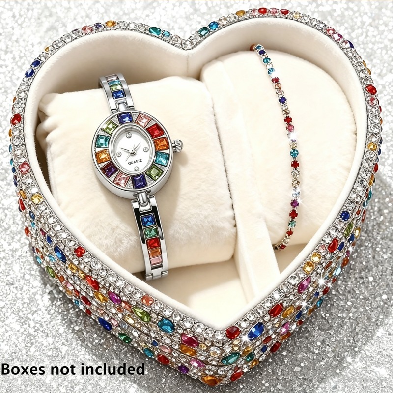 2pcs Elegant Colorful Rhinesto - Jewelry Watches For Women ulasan dan harga