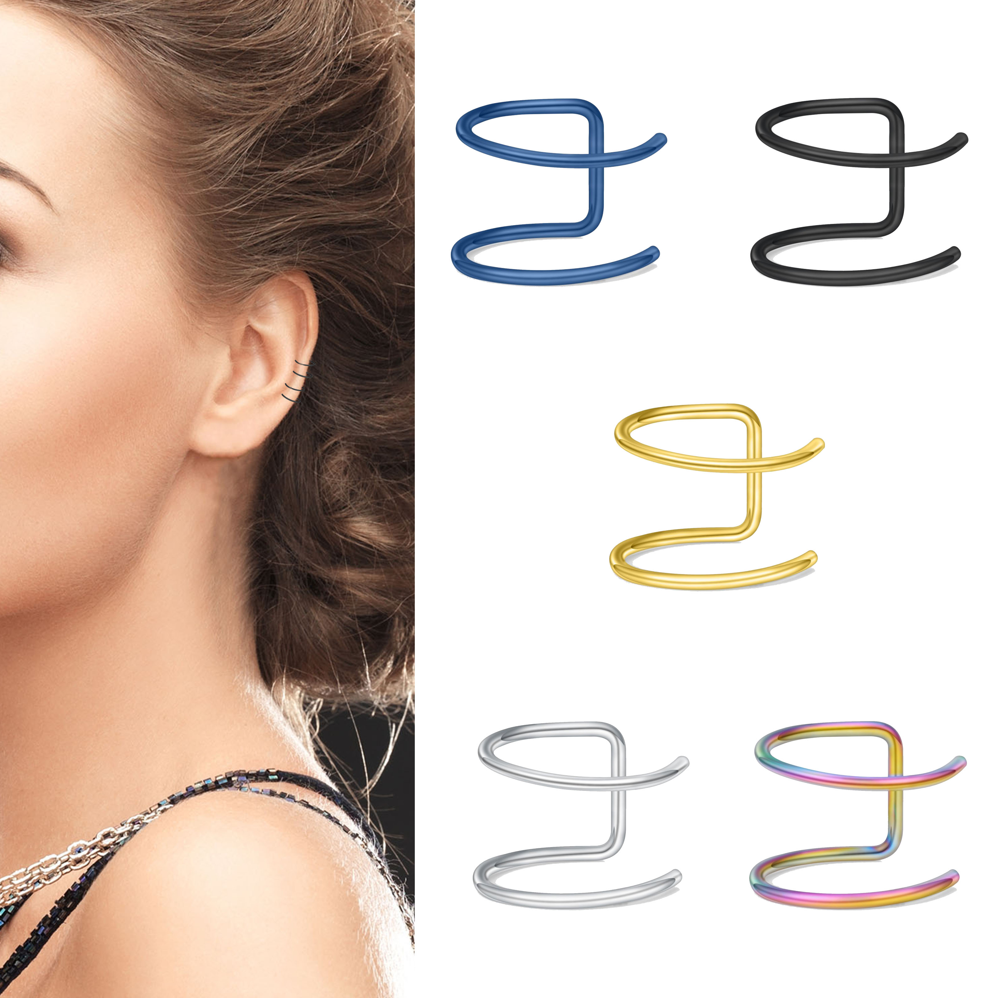 2pcs New No-Piercing Ear Cuffs - Ear Cuff No Piercing ulasan dan harga