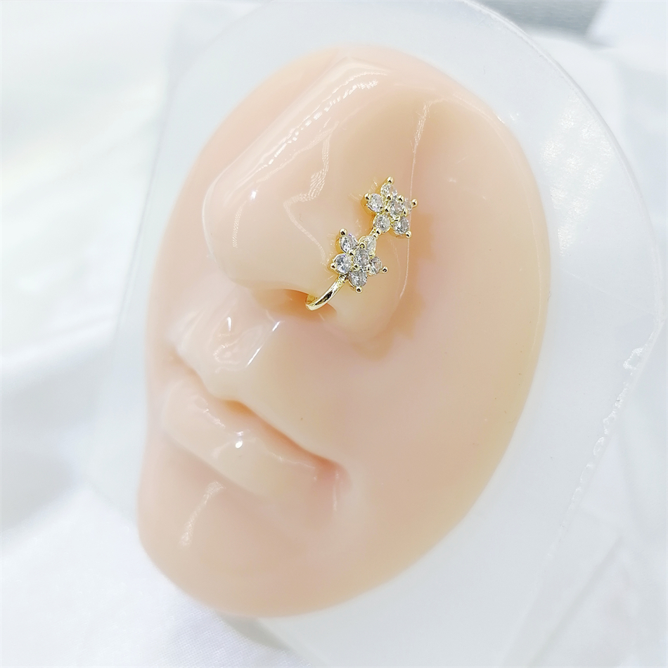 1pc 2 Crystal Flowers Ear Cuff - Ear Cuff No Piercing ulasan dan harga